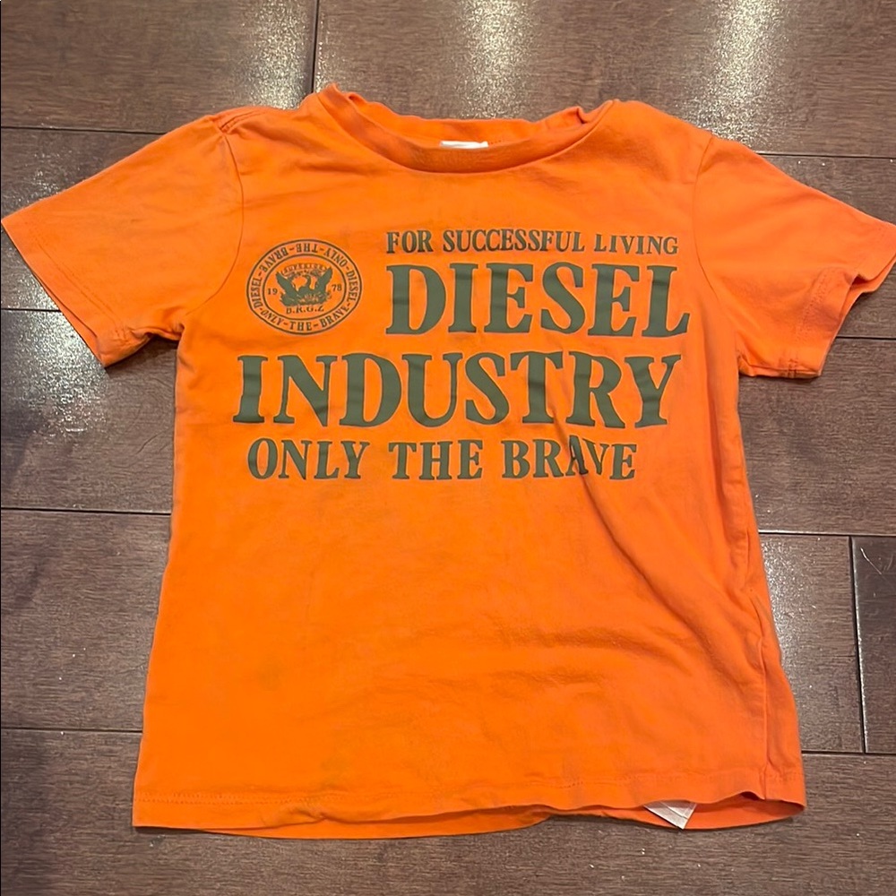 Diesel Orange Short Sleeve Tee Bold Graphic